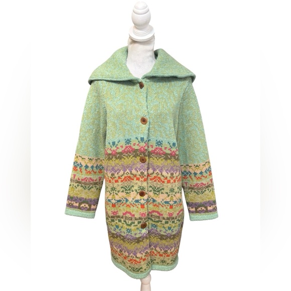 Sundance | Copenhagen Fair Isle Lambswool Sweater Cardigan - Picture 1 of 4